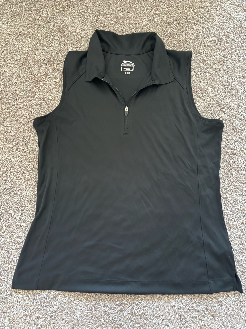 Slazenger Black Sleeveless Quarter-Zip Golf Tank
